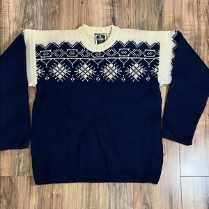 Vintage Nesjar Norway Heavy Knit 100% Wool Men's Sweater  Sz L